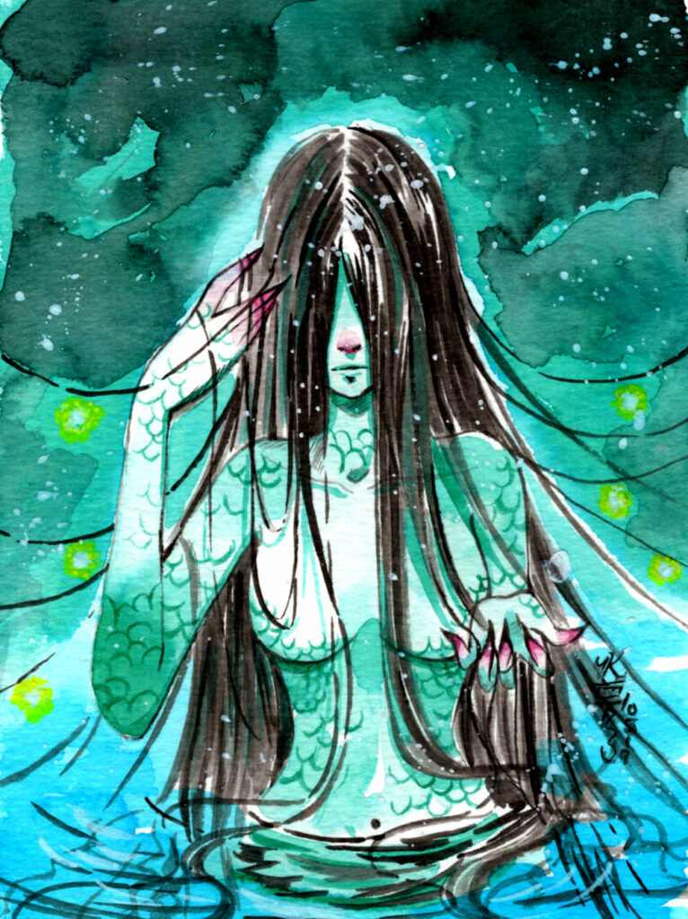 creepy mermaid manga zeichnung psychokitty