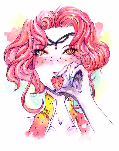Manga Zeichnung Miss Strawberry von Psychokitty